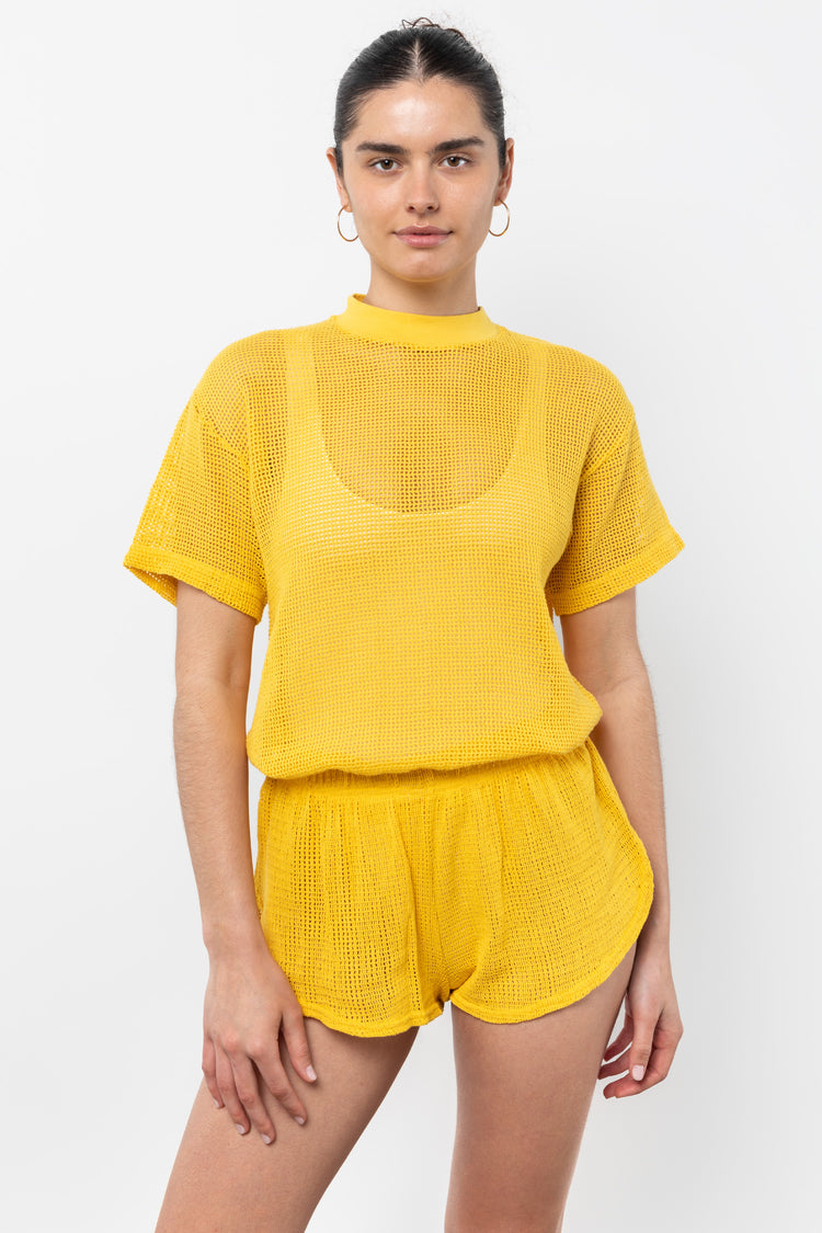 RIN304GD - Cotton Fishnet Garment Dye Shorts