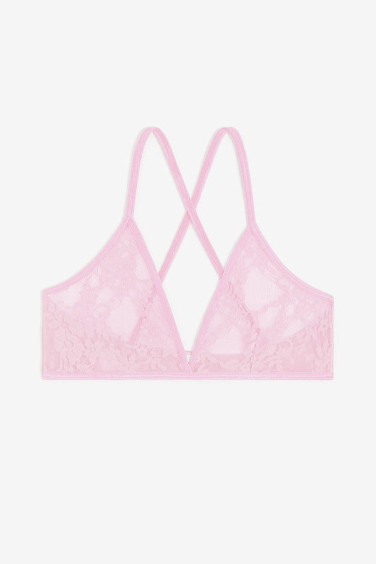 FNS92 - Floral Lace Crossback Bra