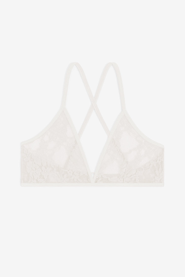 FNS92 - Floral Lace Crossback Bra