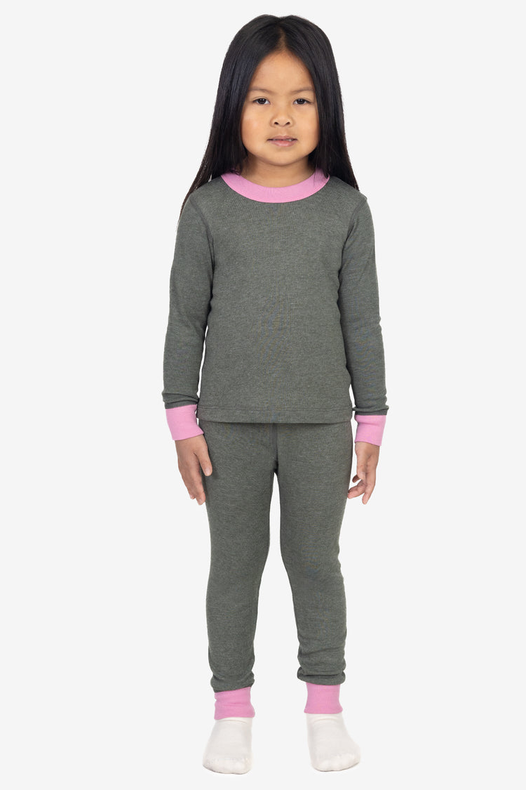 FFR107 - Kids 50/50 Long Sleeve Rib Pajama Top