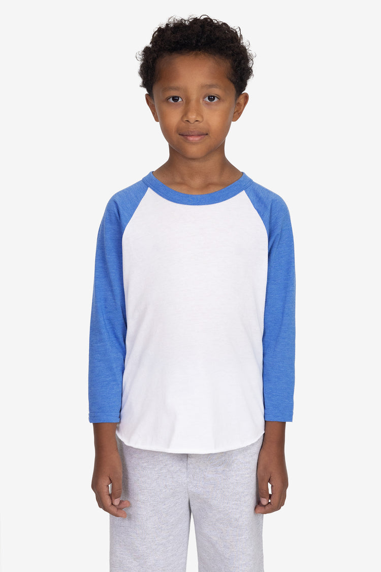 FF2053 - Youth 3/4 Sleeve Poly Cotton Raglan