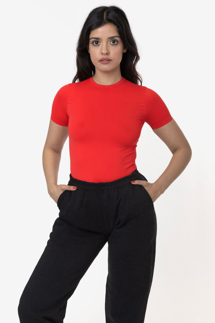 RN378 - Nylon Short Sleeve Crewneck Fitted Tee