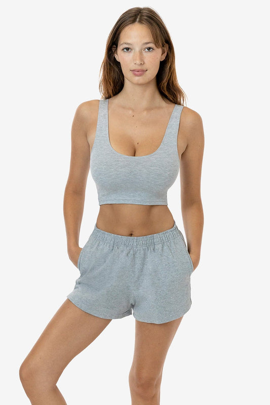 Heather Grey, Cropped Singlet Top
