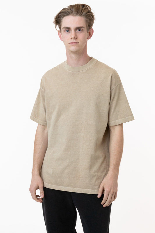 Los Angeles Apparel | The 1801 | Short Sleeve Shirt in Coral, Size 2XL | Crew Neck