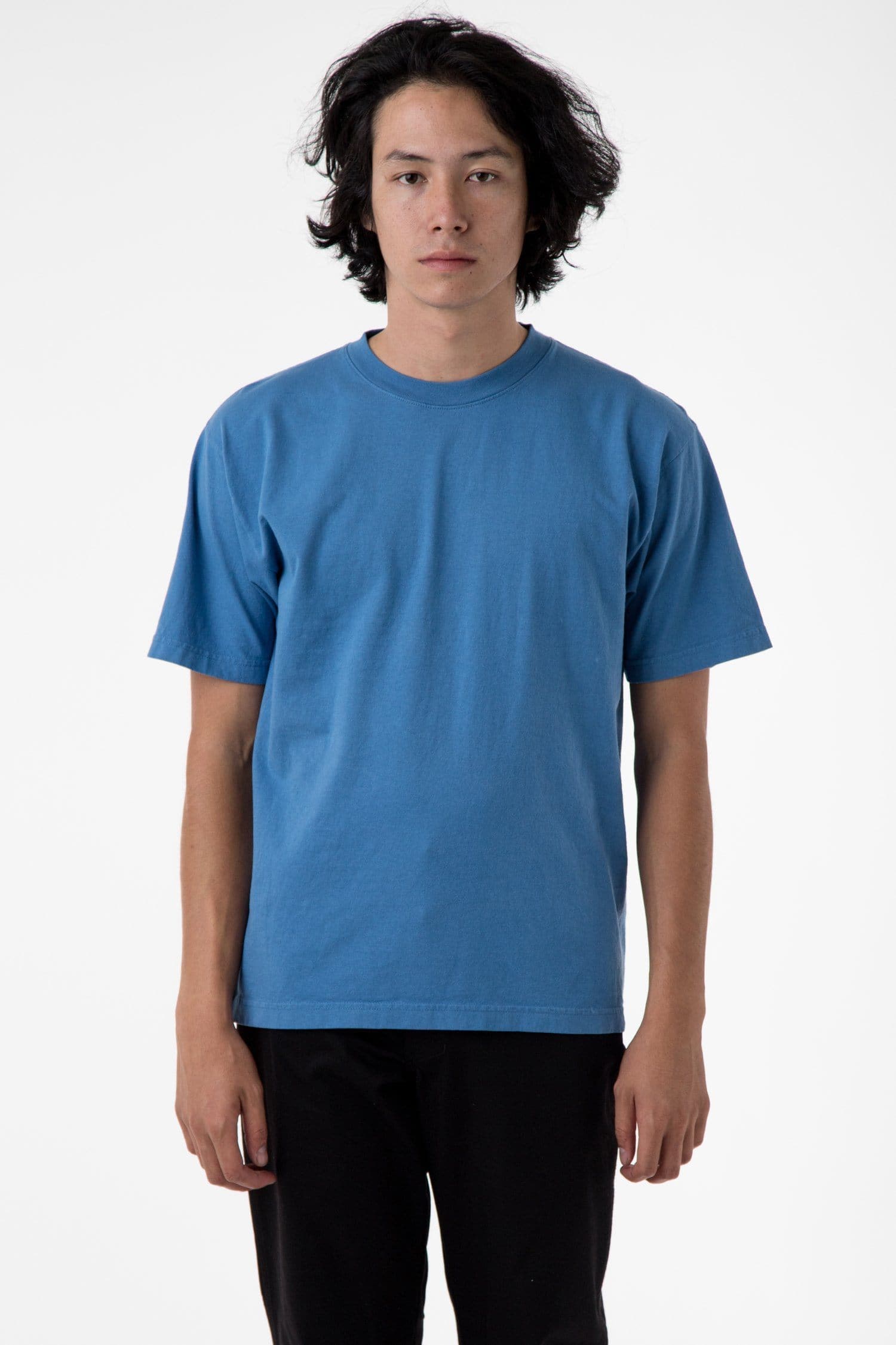 Los Angeles Apparel | The 1801 | Shirt Pigment Dye in Clove, Size Large | Crew Neck