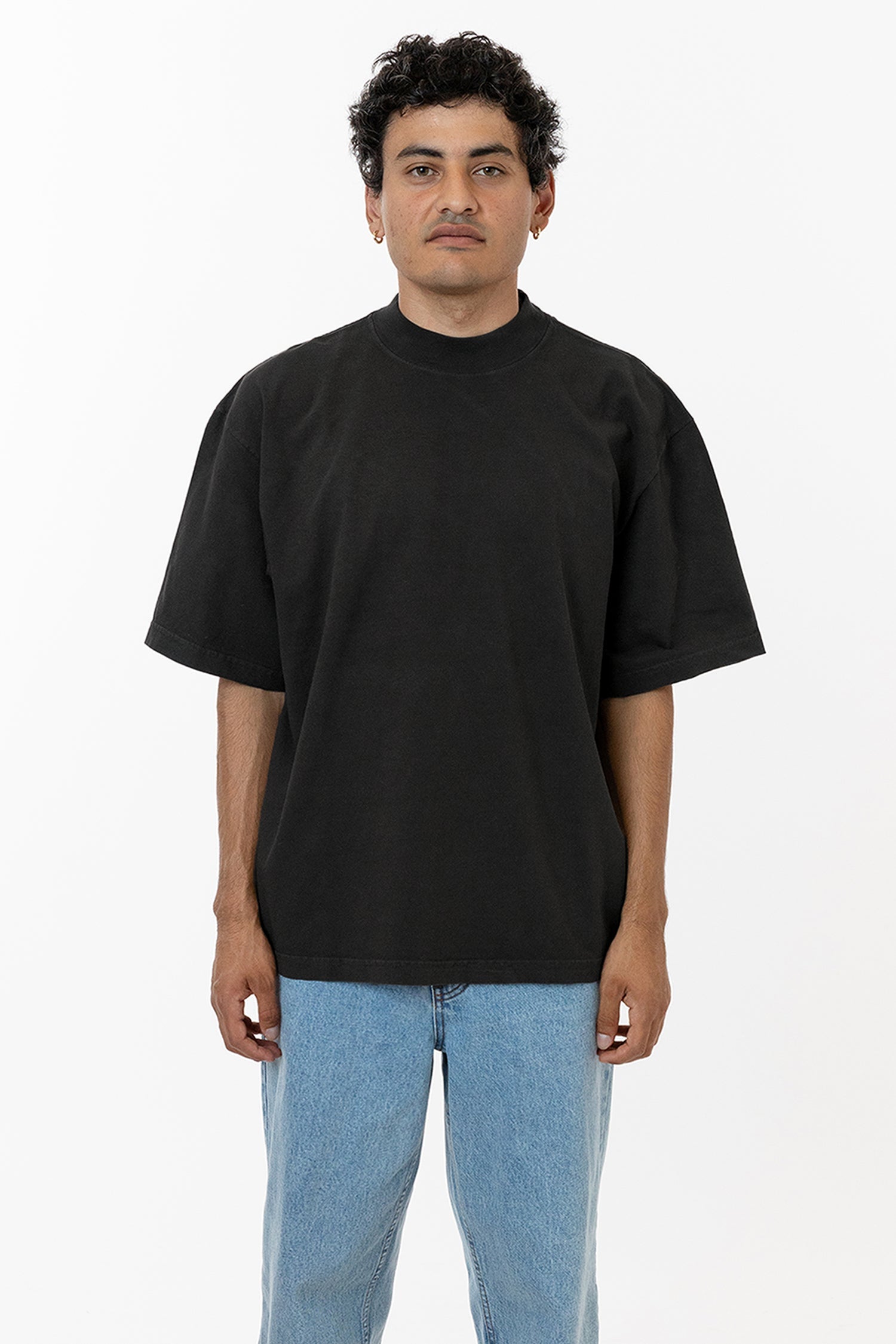 1825GD Oversized Short Sleeve High Mockneck T shirt losangelesapparel eu