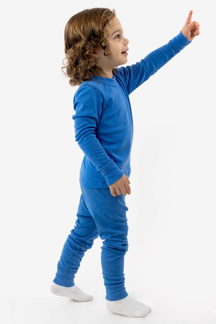 FFR107 - Kids 50/50 Long Sleeve Rib Pajama Top