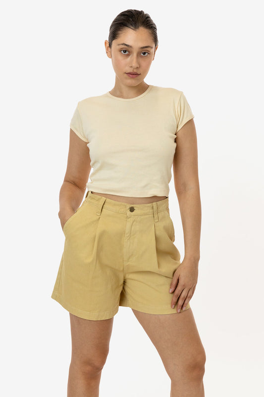 RCT372 - Cotton Twill Pleated Short