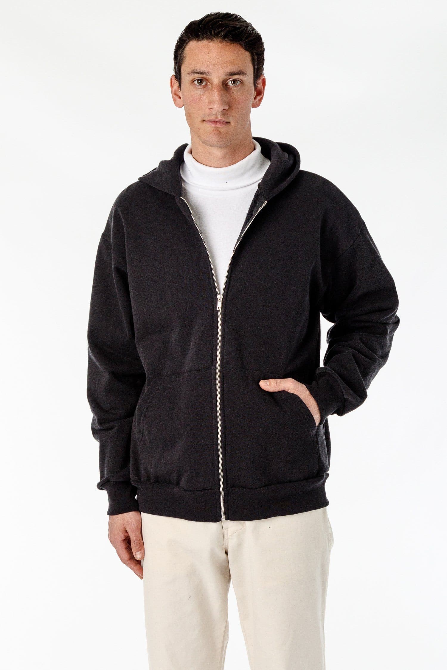 Bulk-buy Full Zip Hoodies 100% Polyester Plush Fabric Kangaroo Pocket Men  Winter Hoodie Polar Fleece Clothing price comparison