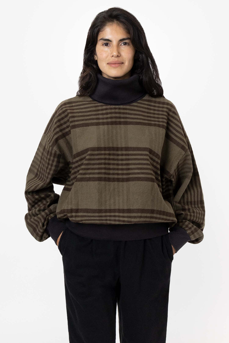 RCF01 - Flannel Turtleneck Sweater with Heavy Cotton Rib
