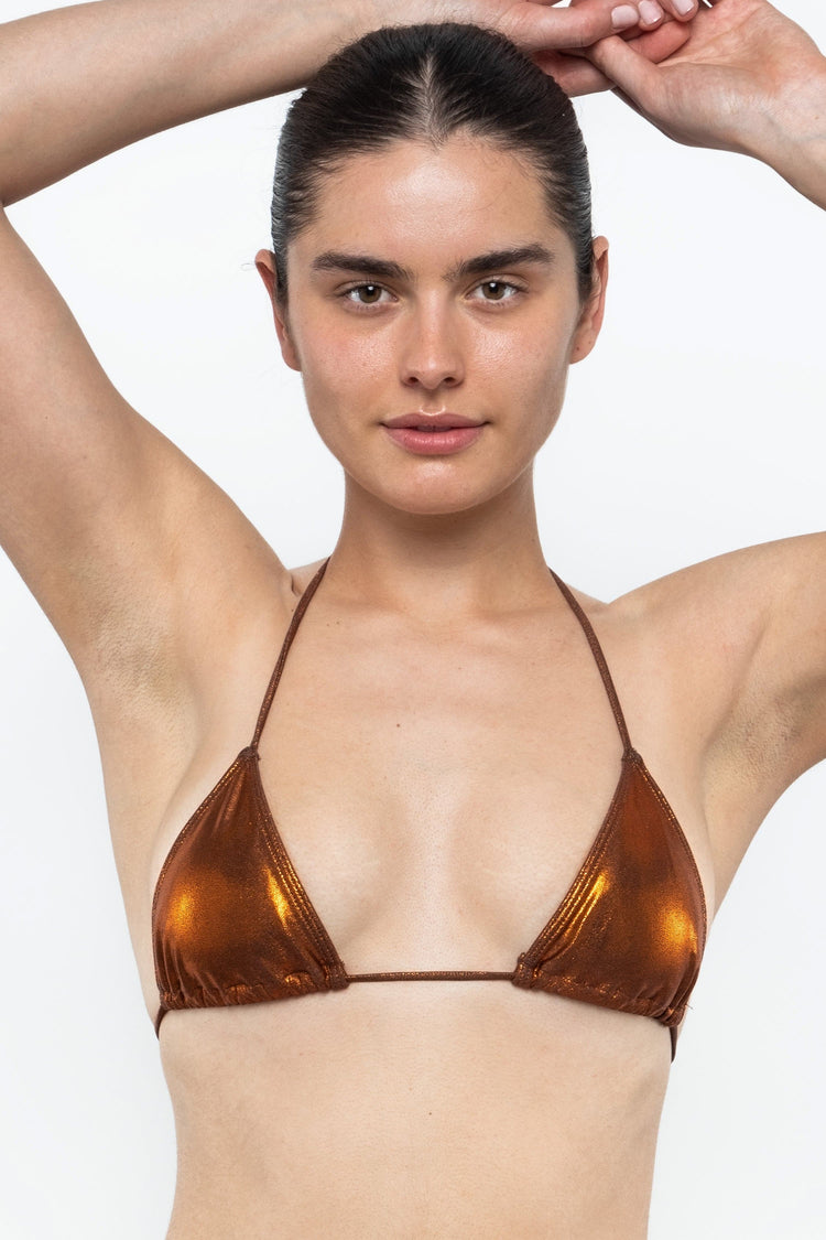 RMH3003 - Shiny Matrix String Bikini Top