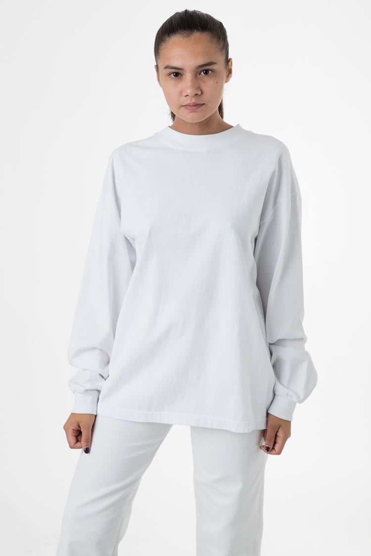 1406GD Mix - Long Sleeve Garment Dye Mockneck T-Shirt