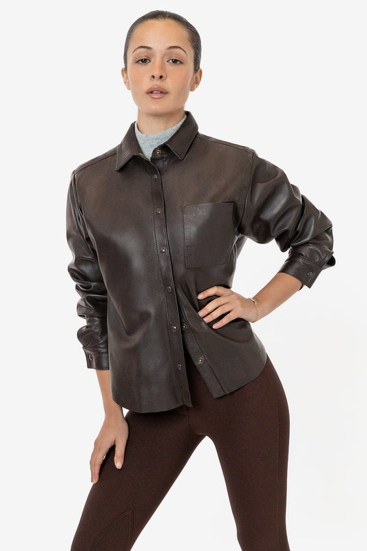 RLH3027 - Leather Button Up