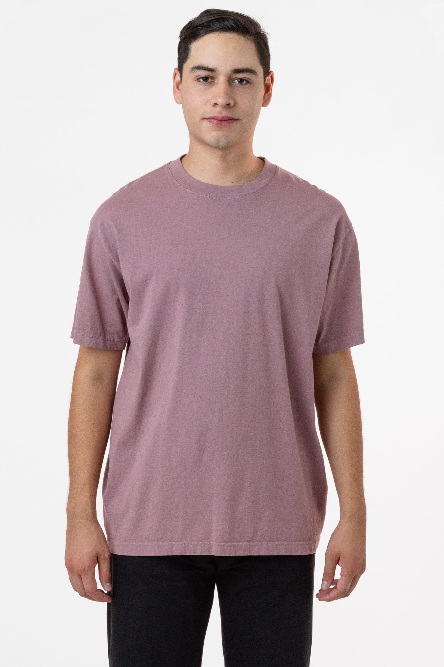 Los Angeles Apparel S/S T-shirts 1801GD Garment Dye Crew Neck 6.5oz Dark Silver