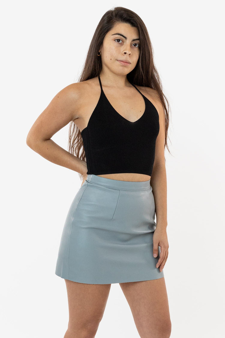 RLH3012 - Leather Mini Pencil Skirt